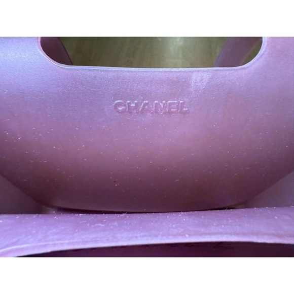 Chanel Purple Jelly Embossed Logo Tote Bag - Picture 3 of 6